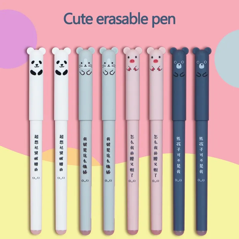 TULX kawaii pens stationery cute stationary office accessories school  supplies pens for school erasable pen back