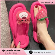 Dép gấu dâu Dép xỏ ngón nữ dễ thương chống trượt Chất Lượng Chất Liệu Vải