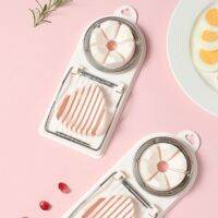 Multifunctional 2 in 1 Egg slicing kitchen gadget Stainless Steel mold eggs cutter knife bar pork luncheon meat Manual machining