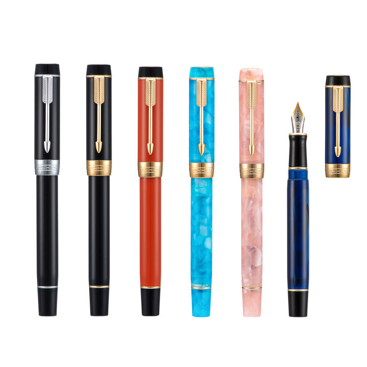 รุ่นอัพเกรด-jinhao-100มินิเรซิ่นน้ำพุปากกา-centennial-โกลเด้นคลิป-effm-ปลายปากกาที่มีตัวแปลงสำนักงานเขียนของขวัญปากกาหมึก