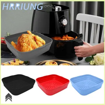 Air Fryer Silicone Basket Round Reusable Bpa Free 20cm/22cm Air Fryer Tray  Mold Liner Accessories