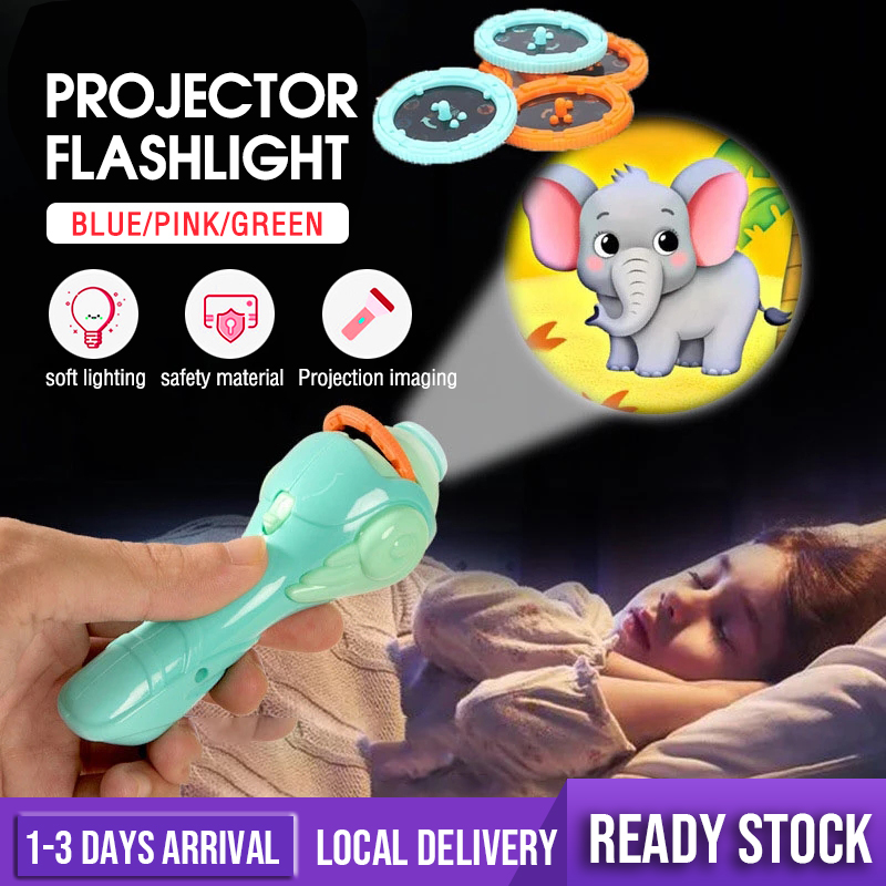 Flashlight Projector Kids Baby Toys Torch Light Kid Toy Main Baby Main Budak Lampu Suluh Night Lamp Toys