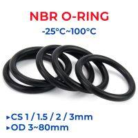 NBR Black Nitrile O-Ring OD 3-80mm Thickness CS 1/1.5/2/3mm O-Rings Seal Gasket Oil &amp; Corrosion Resistant Seal Bearings Seals