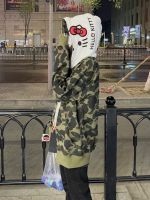 BAPE Bape เสื้อสเวตเตอร์ลายพรางมีฮู้ดสำหรับแจ็คเก็ตปักลายสำหรับทั้งหญิงและชายผ้าฝ้ายบริสุทธิ์คาร์ดิแกน