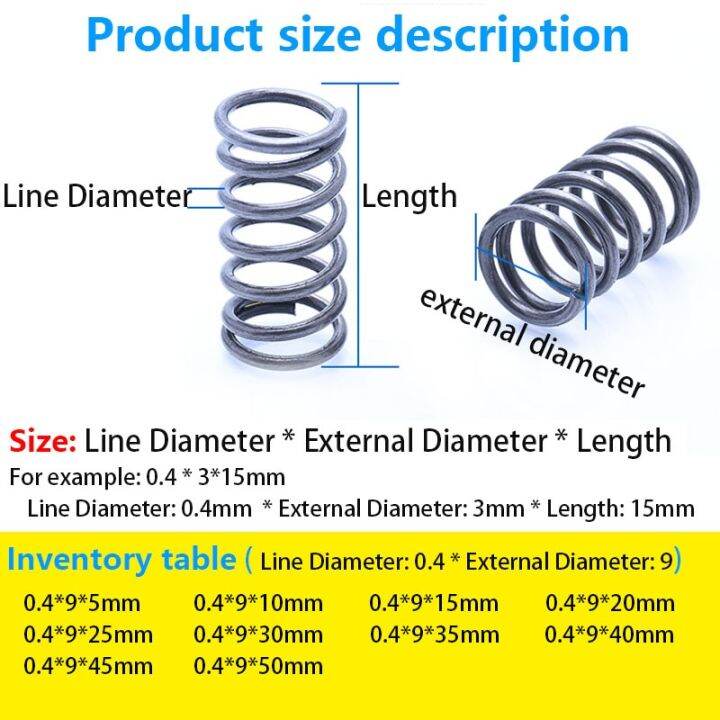 worth-buy-โรเตอร์สปริงรับแรงดันสปริงกลับสายอัดสปริงเส้นผ่าศูนย์กลาง0-4มม-เส้นผ่านศูนย์กลางภายนอก9มม