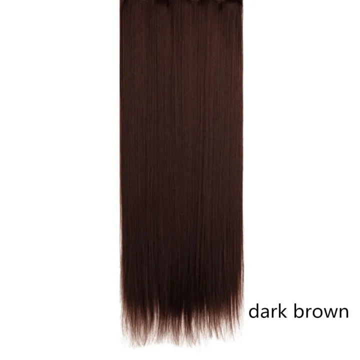 Hair Extension Human Hair Wig Long Hair With Clip High Quality Human Hair  Silk Black Light