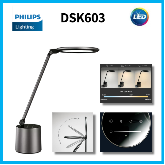 Philips DSK603 Darwin LED Stand table lamp Home desk study Office