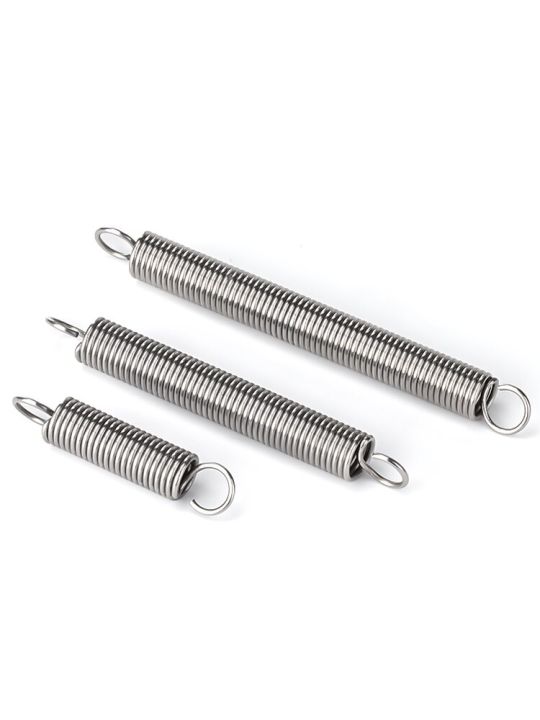 5pcs-lot-0-6mm-0-7mm-stainless-steel-tension-spring-with-o-hook-extension-spring-free-lengh-15-120mm-electrical-connectors
