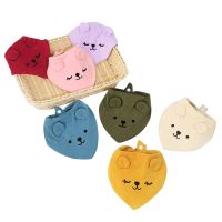 【CC】 Baby saliva towel baby double button triangle children newborn super soft bib three-piece pack