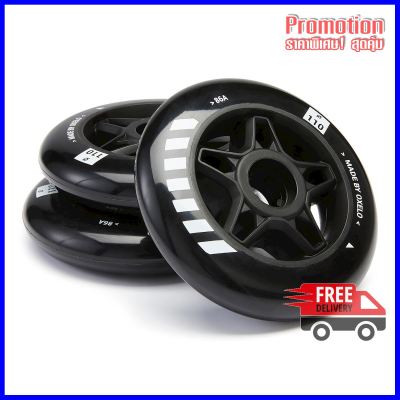 3 x 110 mm 86A Inline Skating Wheels - Black