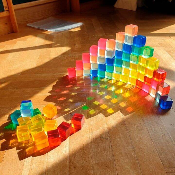 Spot parcel post Acrylic High Transparent Building Blocks Cube Toy