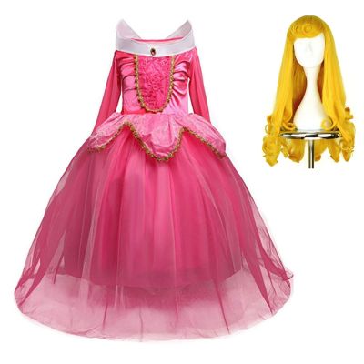 Girl Aurora Dress Sleeping Beauty Costume Kids Princess Dress Children Halloween Birthday Party Outfit Clothes