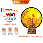 Đèn Hào Quang Phật In Tranh Trúc Chỉ DECORNOW 30,40 cm, Trang Trí Ban Thờ
