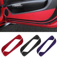 Door Anti Kick Stickers Protection Pads Decoration Mats Car Stickers For Ford Mustang 2015-2021 Interior Accessories