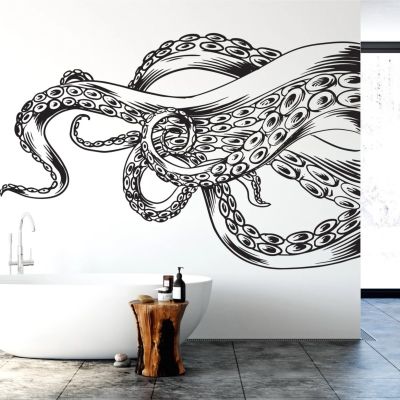 [24 Home Accessories] Octopus สติ๊กเกอร์ติดผนัง Octopus Vinyl Tenacle Sticker Home Bedroom Bathroom Wall Fashion Decorative Art Wall Sticker YS11