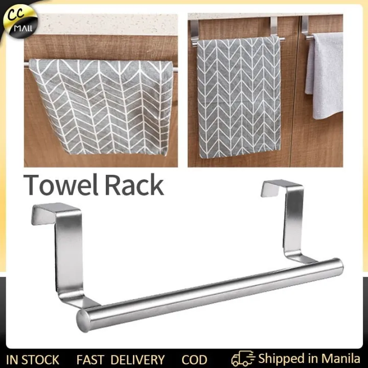 Stainless Steel Towel Rack Over Door Towel Bar Hanging Holder Long Wall