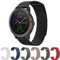 ☸❏ Leather Loop Magnetic Watch Band Strap For Garmin Forerunner 245 245M 645 645M Wrist band for Vivoactive 3 trainer music Venu SQ