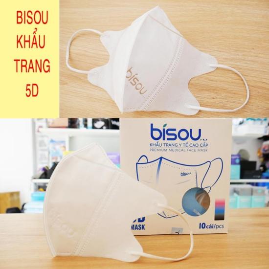 Hộp 10 cái khẩu trang 5d bisou 4 lớp giấy kháng khuẩn chính hãng - ảnh sản phẩm 1