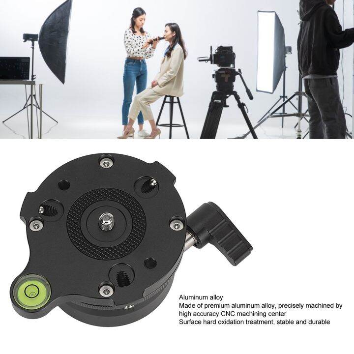 Tripod Head Leveling Base Half Ball Metal 360 Degree Rotating Camera