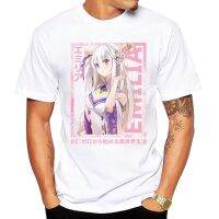 Anime Kawaii Re Zero Emilia Tshirt Novelty Male T-Shirts Man T Shirt Men Fashion Loose Tees