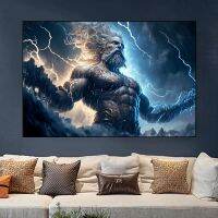 God Thunder Lightning ตำนานนอร์สรูป Graffiti Art ภาพวาดผ้าใบ Cool Wall พิมพ์โปสเตอร์ห้องนั่งเล่น Home Picture Decor