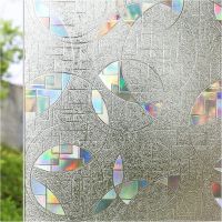 Laser Geometry Window Film 3D Static Privacy Decoration Self Adhesive for UV Blocking Heat Control Glass Stickers