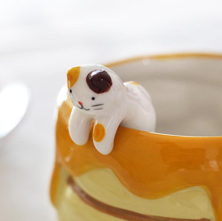 kitchen-tool-novelty-gift-ceramic-cartoon-cute-cat-animal-spoon-hanging-coffee-dessert-spoon-unique-ice-cream-flatware-sn4244-serving-utensils