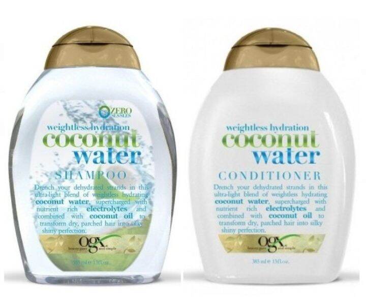 Ogx Coconut Water Shampoo & Conditioner Set (385ml) Exp 2024 Lazada