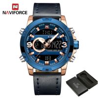 ⌚2023 Relogio Masculino นาฬิกาเสื้อ Naviforce นาฬิกาทหารสำหรับผู้ชายดิจิตอล,นาฬิกากีฬาหรูนาฬิกาข้อมือหนังแท้โครโนกราฟสำหรับผู้ชาย9097