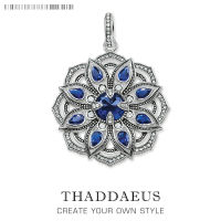 Pendant Blue CZ Lotus Flower,2019 Brand Fashion Jewelry 925 Sterling Silver Europe Bijoux Necklace Accessories Gift For Woman