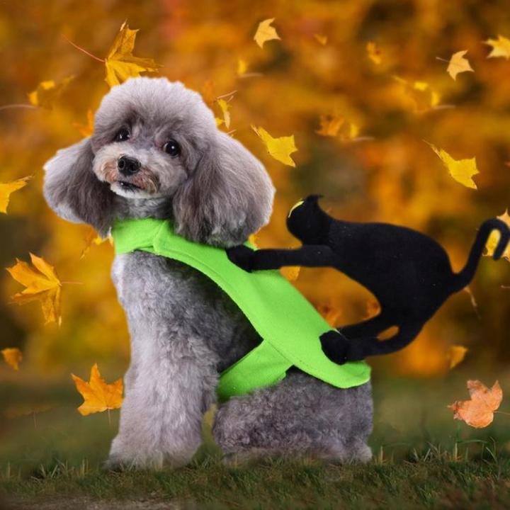 pet-cosplay-costume-halloween-dog-rider-costume-with-simulation-cat-funny-pet-outfit-dress-up-for-puppy-small-medium-dogs-exceptional