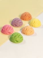 Handmade Diy Macaron Ice Cream Large Hemisphere Ornaments Resin Pieces Play House Mini Miniature Toys Childrens Fun 【OCT】