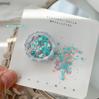 SPHO 1กล่อง dopamine Candy Star NAIL sequins แฟนตาซี Macaron COLOUR ตกแต่งเล็บทำเล็บ DIY ศิลปะอุปกรณ์ของขวัญร้านเสริมสวยบ้าน