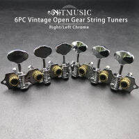 6Pcs 18:1 Gear Ratio Vintage Open Gear String TUNER Tuning Pegs Key Machine Head For Acoustic Guitar