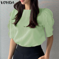 MASHYCHIC VONDA ผู้หญิงอ่อนโยนลมเสื้อยืดคอกลมเสื้อแขนสั้นแต่งระบาย (ดอกไม้เกาหลี)