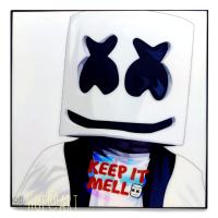 DJ Marshmello #2 มาร์ชเมลโล่ DJ producer ดีเจ EDM เพลง Music ดนตรี รูปภาพ​ติด​ผนัง​ pop art พร้อมกรอบและที่แขวน ของขวัญ​ แต่งบ้าน