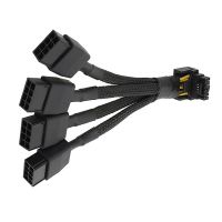 For GPU RTX4090 RTX4080 4X8 Pin PCI-E to 16 Pin Graphics Card Power Cable Spare Parts Accessories 12VHPWR Connector 90 Degree Elbow Cable