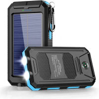 Solar Power Bank Battery Charge LED Dual Built-In Compass แบตสำรอง พลังงานแสงอาทิตย์ ไฟคู่มีเข็มทิศในตัว