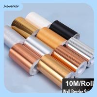 SARAHBOWSH 10M/Roll ขอบหน้าต่าง วอลล์เปเปอร์เส้นเอว กันน้ำกันน้ำได้ โครงประตู สติกเกอร์ขอบผนัง แปรงทาแล้ว กาวในตัว เส้นรอบ