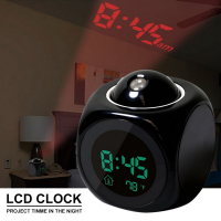 LED Projection Alarm Clock Weather Temperature LCD Display Snooze Time Calendar Digital Clock Home Decor Desk Projection Clock