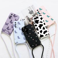 {OLI STUDIO}สำหรับ SamsungM52 5G SoftCase Crossbody Lanyard FundaOn ForM 52 SamsungM52 6.7 Quot; สายซิลิโคน Coque