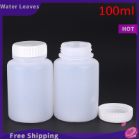 Water Leaves 100ml CLEAR กระบอกพลาสติก shaped Chemical Storage Reagent ตัวอย่างขวด2ชิ้น