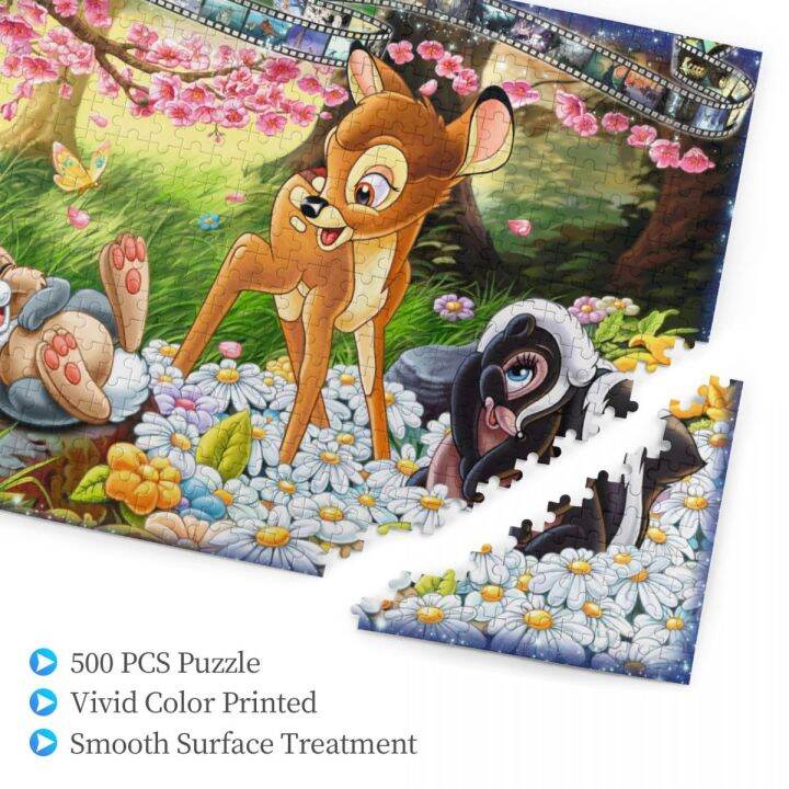 disney-collectors-editon-bambi-wooden-jigsaw-puzzle-500-pieces-educational-toy-painting-art-decor-decompression-toys-500pcs