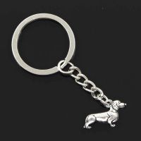 【CC】 New Fashion Men 30mm Keychain Metal Holder Chain Dog Dachshund 20x15mm Color Pendant