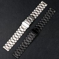 Titanium alloy watch strap mens steel strap suitable for Seiko Seagull Huawei GT20 22MM silver black butterfly buckle mens watch chain 【JYUE】