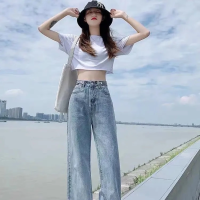 Casual Women Loose Vintage Female Pants Women Harajuku Baggy Jeans Womens Pants Casual Funny Gothic Pants Summer Jeans fashion