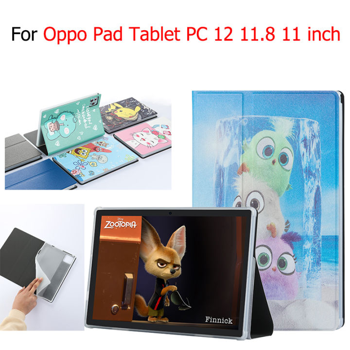 แผ่นแท็บเล็ต-pc-oppo-12นิ้วฝาพับลายการ์ตูนเคสหนังนูนหนัง-pu-แผ่น-oppo-11-11-8นิ้วกรอบเคสมีขาตั้งพับฝาเป็นฐาน