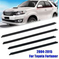 4pcs Car Door Window Glass Waterproof Sealing Strip for Toyota Fortuner 2004-2015 Decorative Door Stops