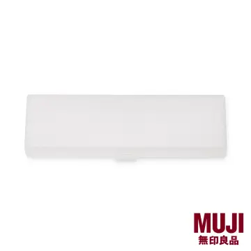 MUJI Polypropylene Plastic White Multipurpose Pen and Pencil Case - Large 