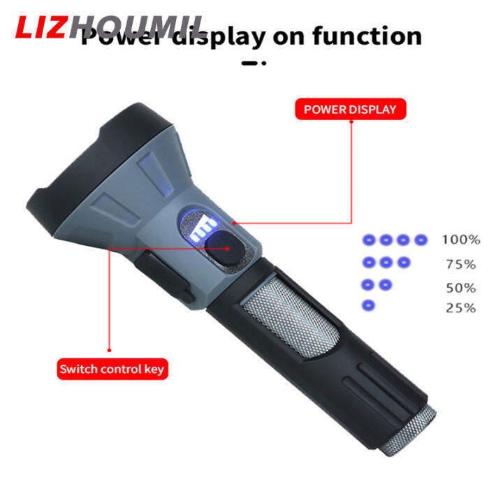 lizhoumil-ไฟฉายแรงสูงชาร์จ-usb-ได้-ไฟฉายฉุกเฉินซูมอัจฉริยะสำหรับกลางแจ้งกันน้ำ